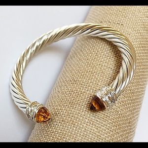 DAVID YURMAN 7MM Citrine Diamond Crossover Cuff
